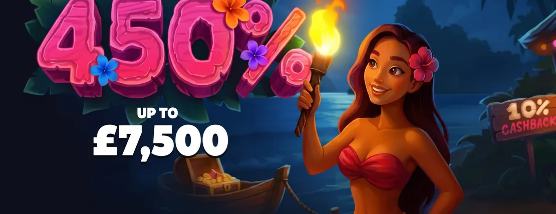 Seven Casino: 450% up to £7,500 over four deposits + 10% cashback